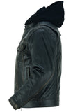 DS782 Men's Lightweight Drum Dyed Distressed Naked Lambskin Jacket Daniel Smart Manufacturing