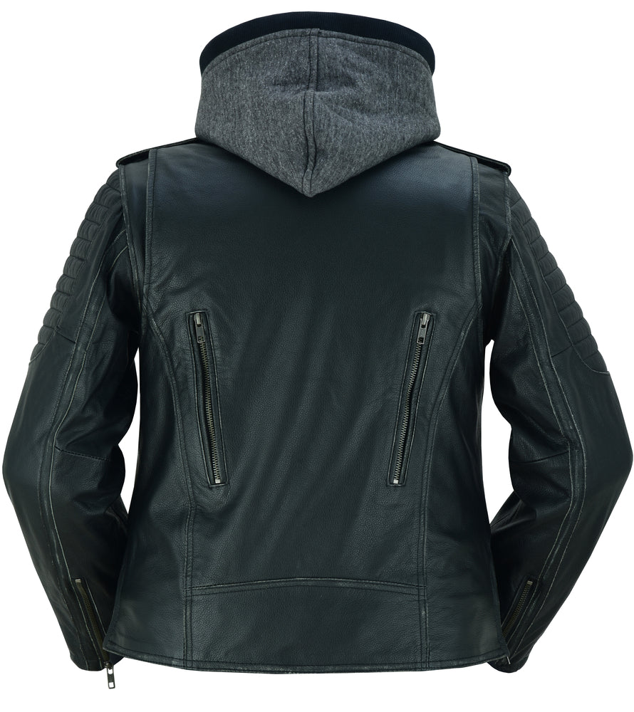 DS877 Women's M/C Jacket with Rub-Off Finish Daniel Smart Manufacturing