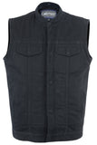 DM982 Men's Black Denim Single Back Panel Concealment Vest w/Rem Daniel Smart Manufacturing