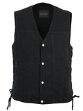 DM905BK Men's Single Back Panel Concealed Carry Denim Vest Daniel Smart Manufacturing