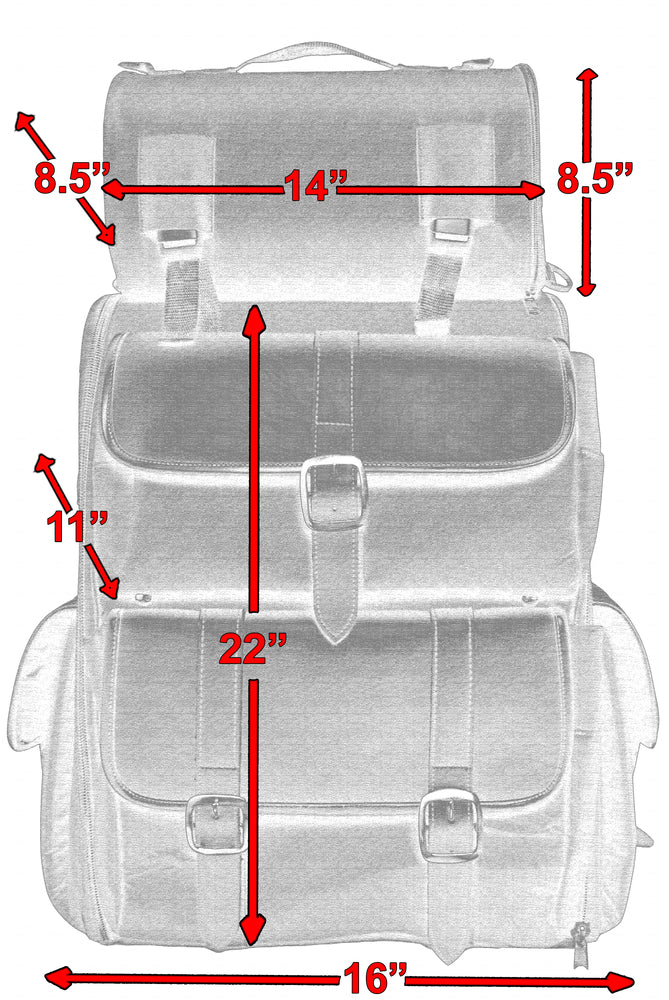 DS391 Updated Touring Sissy Bar Bag Daniel Smart Manufacturing