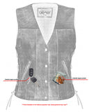 DS207 Women's Antique Brown Single Back Panel Concealed Carry Vest Daniel Smart Manufacturing