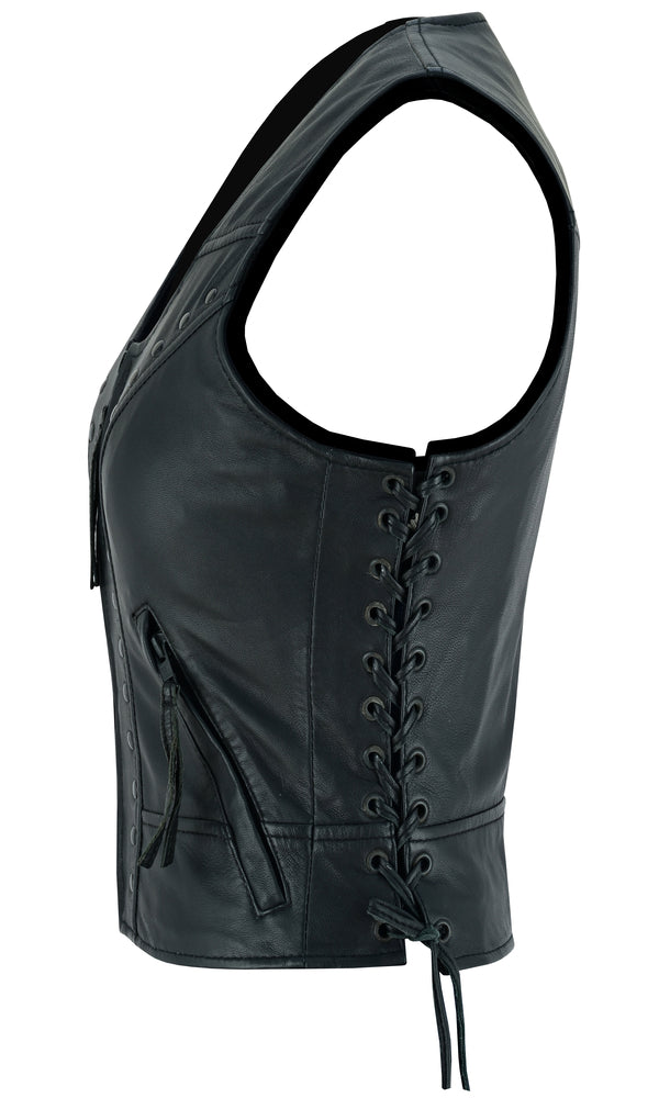 DS241 Women's Lightweight Vest with Rivets Detailing Daniel Smart Manufacturing