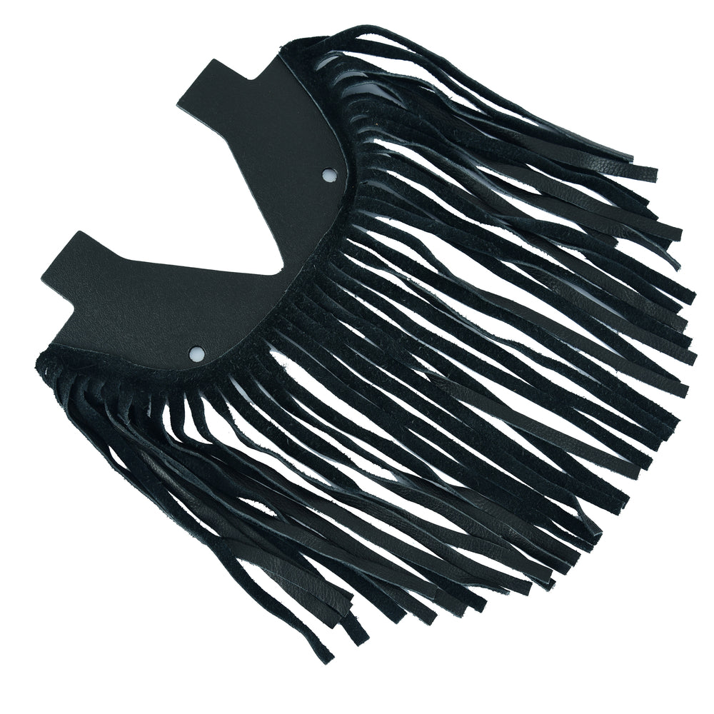 B1004 Black Leather Floor Boards with Fringe - Small Daniel Smart Manufacturing