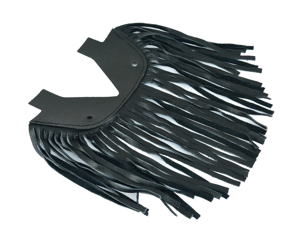 B1004 Black Leather Floor Boards with Fringe - Small Daniel Smart Manufacturing