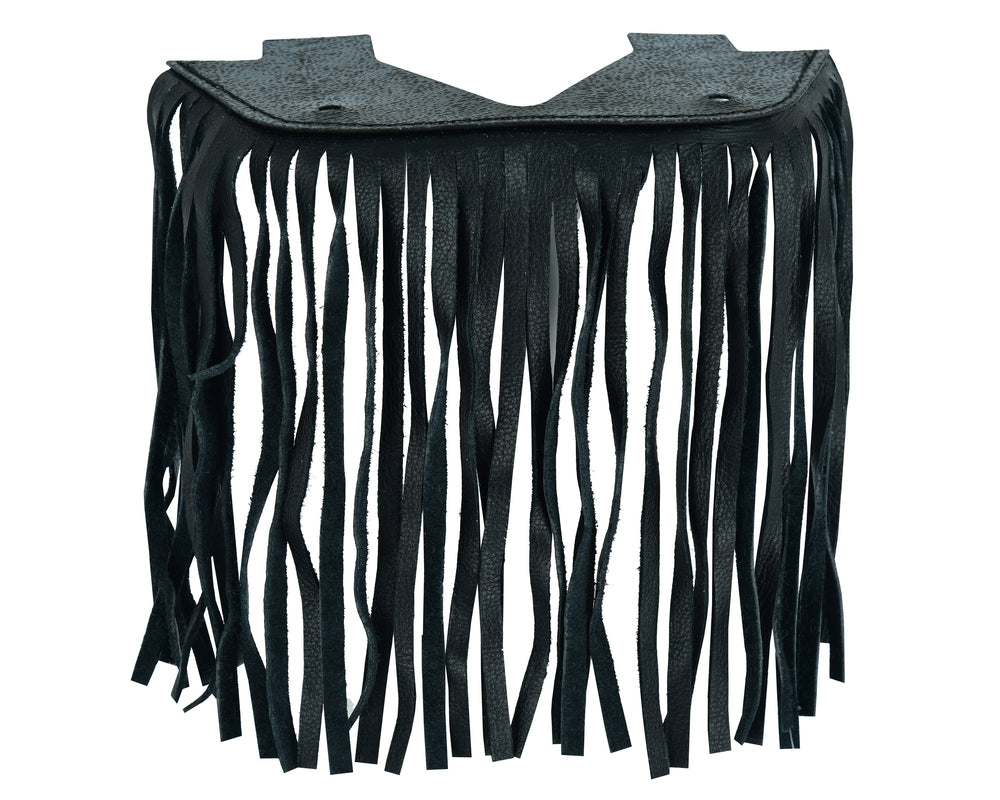 B1004 Black Leather Floor Boards with Fringe - Small Daniel Smart Manufacturing