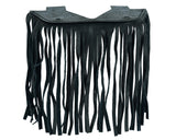 B1004 Black Leather Floor Boards with Fringe - Small Daniel Smart Manufacturing