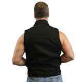 DM979BK Snap/Zipper Front Denim Vest- Black Daniel Smart Manufacturing