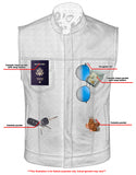 DS164 Men's Paisley Black Leather Motorcycle Vest with White Stitchin Daniel Smart Manufacturing