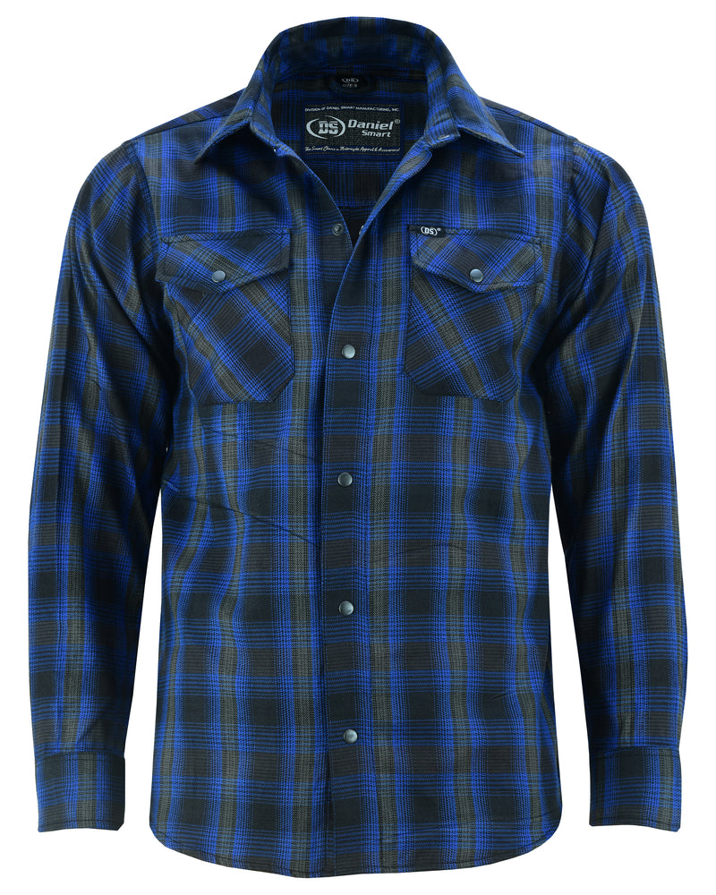 DS4681 Flannel Shirt - Daze Blue and Black Daniel Smart Manufacturing