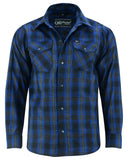 DS4681 Flannel Shirt - Daze Blue and Black Daniel Smart Manufacturing