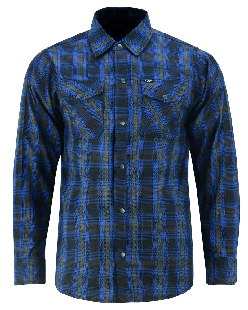 DS4681 Flannel Shirt - Daze Blue and Black Daniel Smart Manufacturing