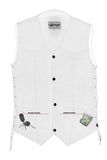 DM911 Men's Traditional Denim Vest with Side Laces Daniel Smart Manufacturing