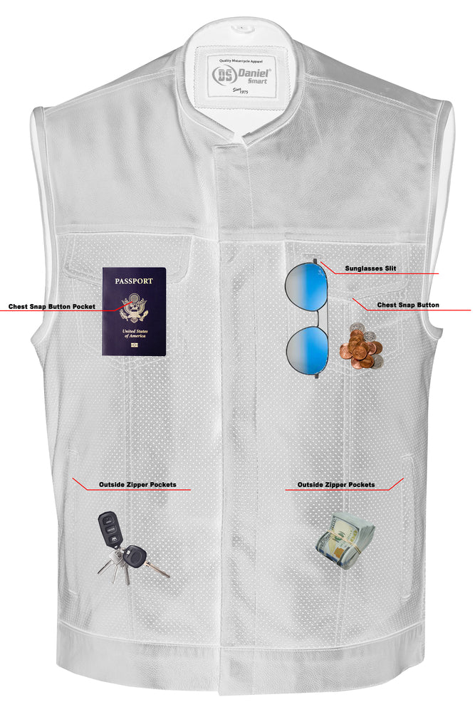 DS183 Men's Premium Perforated Single Back Panel Concealment Vest W/O Daniel Smart Manufacturing