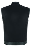 DS685 Canvas Material Single Back Panel Concealment Vest W/Leather Tr Daniel Smart Manufacturing