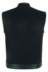 DS685 Canvas Material Single Back Panel Concealment Vest W/Leather Tr Daniel Smart Manufacturing