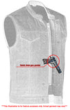 DM976 Men's Blue Rough Rub-Off Raw Finish Denim Vest Daniel Smart Manufacturing