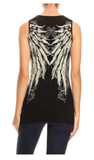 2224 BLACK Oversized Angel Wing Tank Top Daniel Smart Manufacturing