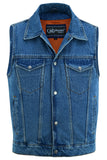 DM970BU Snap Front Denim Vest- Blue Daniel Smart Manufacturing