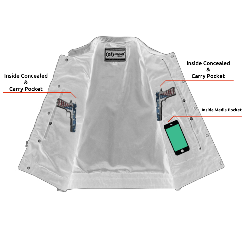 DS689 Concealed Snap Closure, Textile Material, Scoop Collar & Hidden Daniel Smart Manufacturing