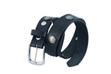 BLT2012 Classic Black Leather Belt with Buffalo Nickel Daniel Smart Manufacturing