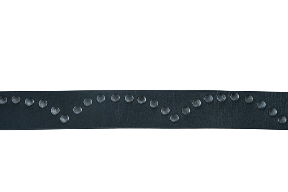 BLT2014 Super Cool Curved Pattern Studded Leather Belt Daniel Smart Manufacturing