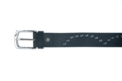 BLT2014 Super Cool Curved Pattern Studded Leather Belt Daniel Smart Manufacturing