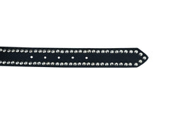 BLT2018 Black Leather Belt with Silver Studs and Skulls Daniel Smart Manufacturing