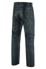 DS452 Women's Classic 5 Pocket Black Casual Motorcycle Leather Pants - Daniel Smart Mfg