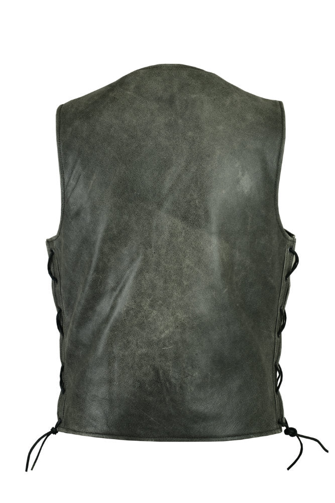 DS105V Men's Gray Single Back Panel Concealed Carry Vest Daniel Smart Manufacturing