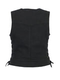 DM942BK Women's Stylish Black Denim Vest Daniel Smart Manufacturing