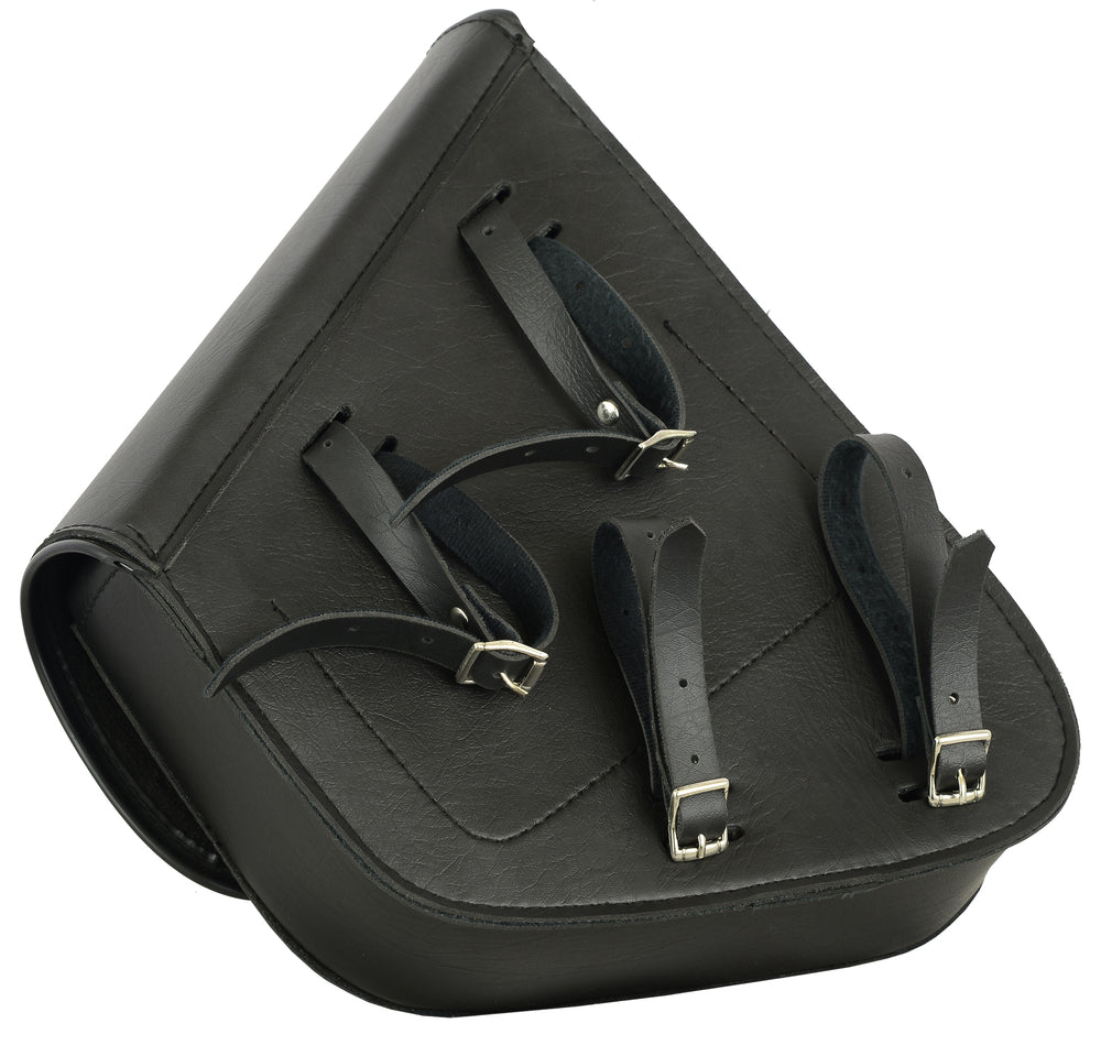 DS4010L Left Side Premium Leather Swing Arm Bag W/ Buffalo Snaps Daniel Smart Manufacturing