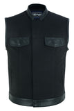 DS685 Canvas Material Single Back Panel Concealment Vest W/Leather Tr Daniel Smart Manufacturing