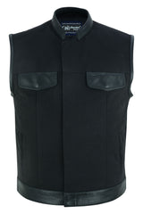 DS685 Canvas Material Single Back Panel Concealment Vest W/Leather Tr Daniel Smart Manufacturing