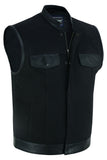 DS685 Canvas Material Single Back Panel Concealment Vest W/Leather Tr Daniel Smart Manufacturing