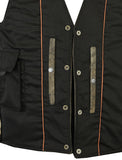 DS107 Men's Antique Brown Single Back Panel Concealed Carry Vest Daniel Smart Manufacturing