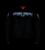 DS700 Men's Scooter Jacket w/Reflective Skulls Daniel Smart Manufacturing