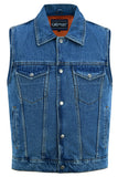 DM970BU Snap Front Denim Vest- Blue Daniel Smart Manufacturing