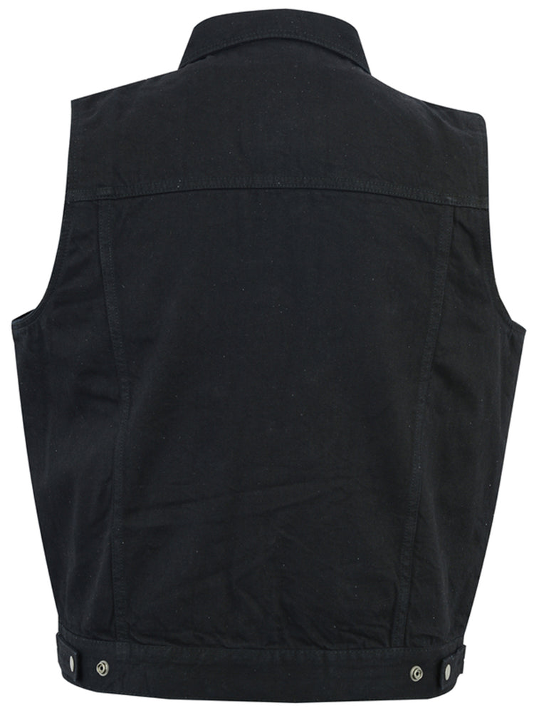 DM970BK Snap Front Denim Vest- Black Daniel Smart Manufacturing