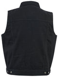 DM970BK Snap Front Denim Vest- Black Daniel Smart Manufacturing