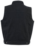 DM979BK Snap/Zipper Front Denim Vest- Black Daniel Smart Manufacturing