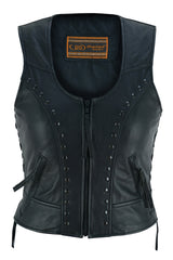 DS241 Women's Lightweight Vest with Rivets Detailing Daniel Smart Manufacturing