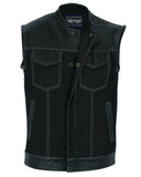 DM900 Men's Leather/Denim Combo Vest Daniel Smart Manufacturing