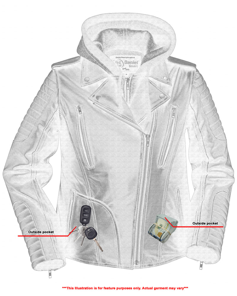 DS877 Women's M/C Jacket with Rub-Off Finish Daniel Smart Manufacturing