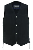 DM911 Men's Traditional Denim Vest with Side Laces Daniel Smart Manufacturing