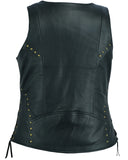 DS233 Women's Zippered Vest with Lacing Details Daniel Smart Manufacturing