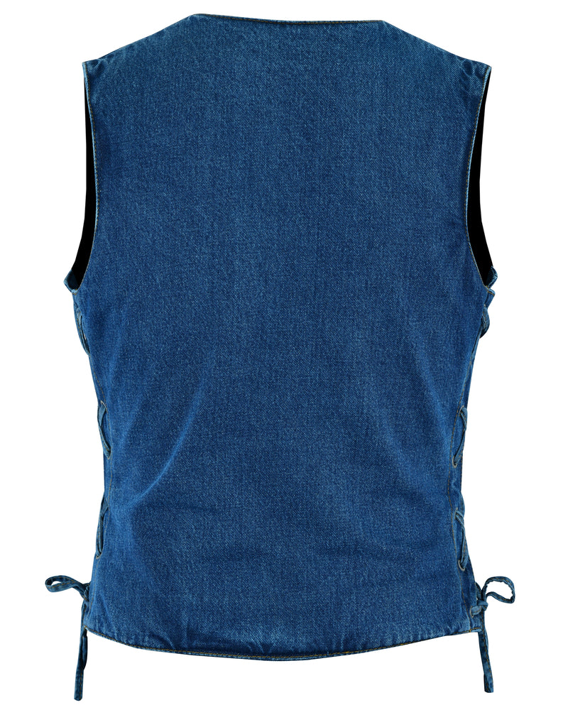 DM997 Women's Single Back Panel Concealed Carry Denim Vest - Blue Daniel Smart Manufacturing