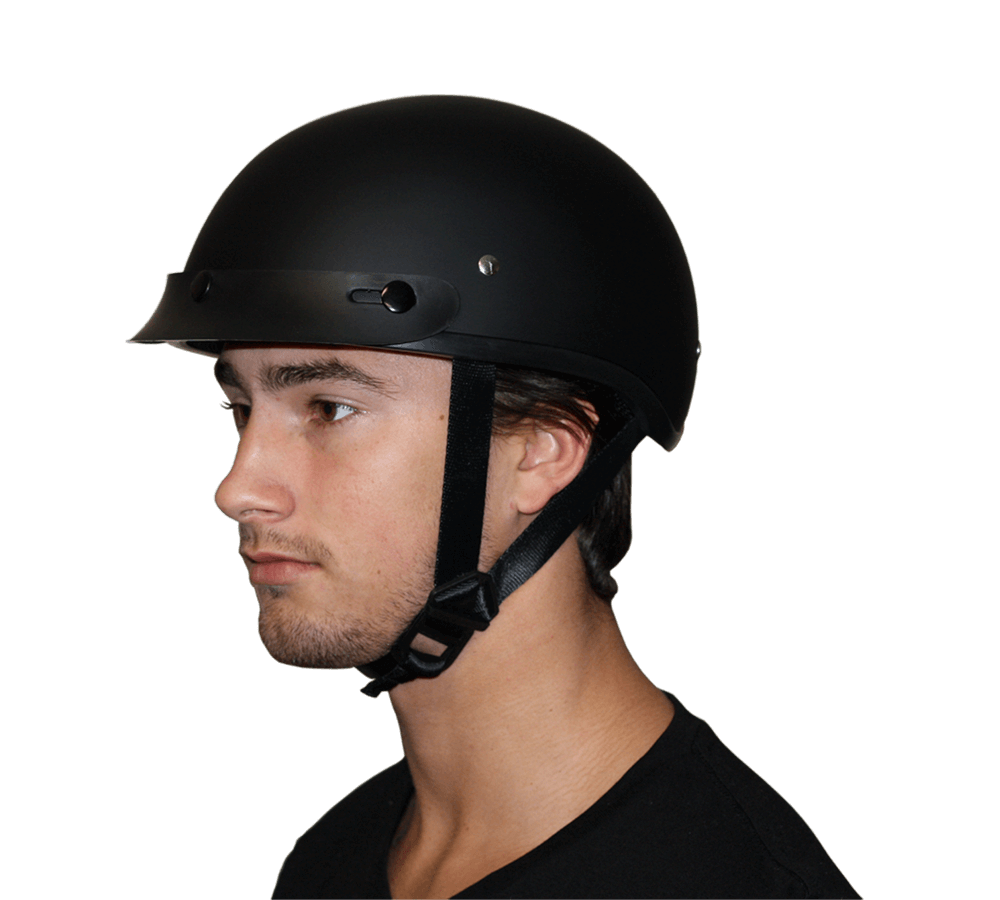 D1-ANS D.O.T. DAYTONA SKULL CAP W/O VISOR - HI-GLOSS BLACK Daniel Smart Manufacturing