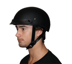 D1-ANS D.O.T. DAYTONA SKULL CAP W/O VISOR - HI-GLOSS BLACK - Daniel Smart Manufacturing