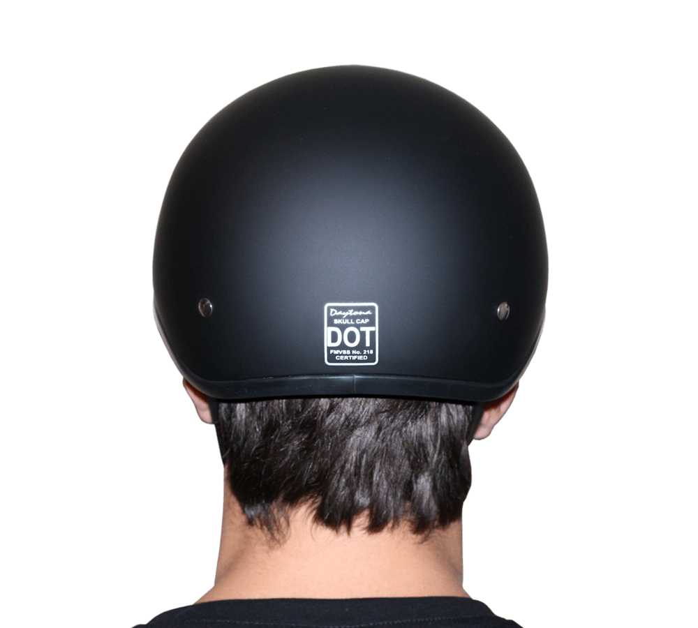 D1-BNS D.O.T. DAYTONA SKULL CAP W/O VISOR - DULL BLACK Daniel Smart Manufacturing